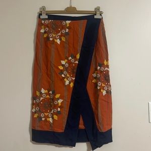 Free People Embroidered Wrap Skirt Small